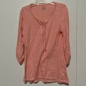 XS Sonoma Top; Salmon and White
